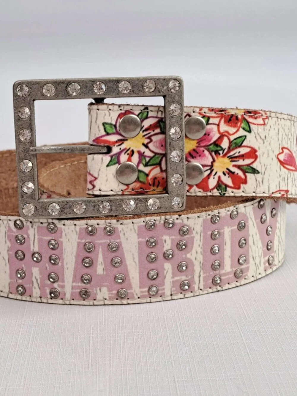 Vintage ED HARDY Koi Fish Leather Belt